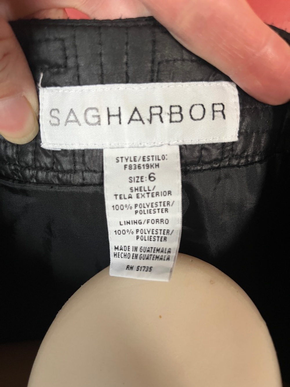 Like new Sag Harbor Black Quilted Metal Zip-Front Lined Jacket - Picture 2 of 13